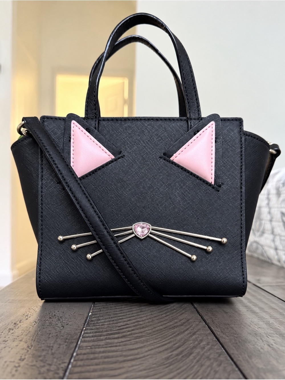 Kate Spade Black Cat Hayden Jazz Things Up Crossbody Bag Satchel Novelty